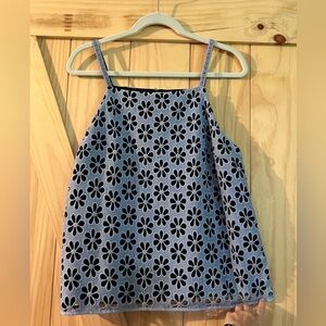 Maeve Lace floral navy and light blue tank blouse - 12